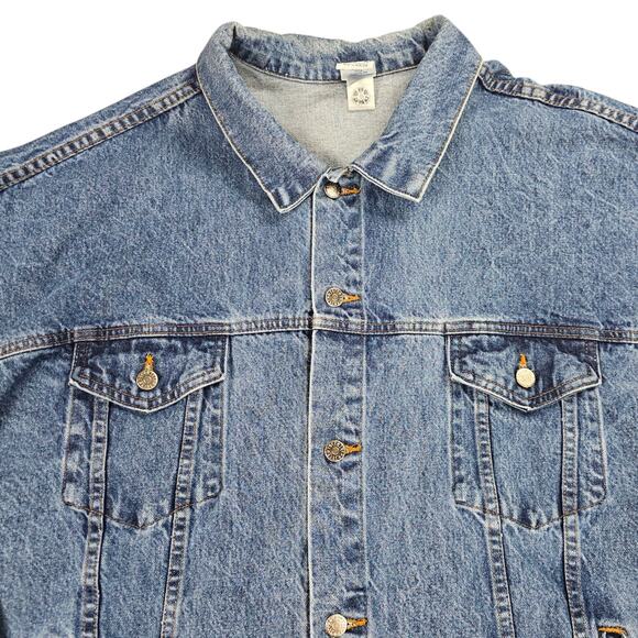 Vintage Eagle and US Flag Jean Jacket Men 4XL Trucker Made USA IAM Union Tyca - Picture 5 of 15